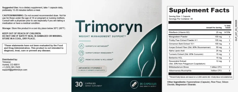 Trimoryn Active Ingredients Matrix